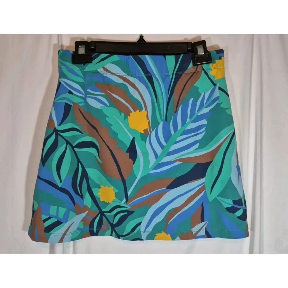 J. McLaughlin Green Blue Tropical Skort XS